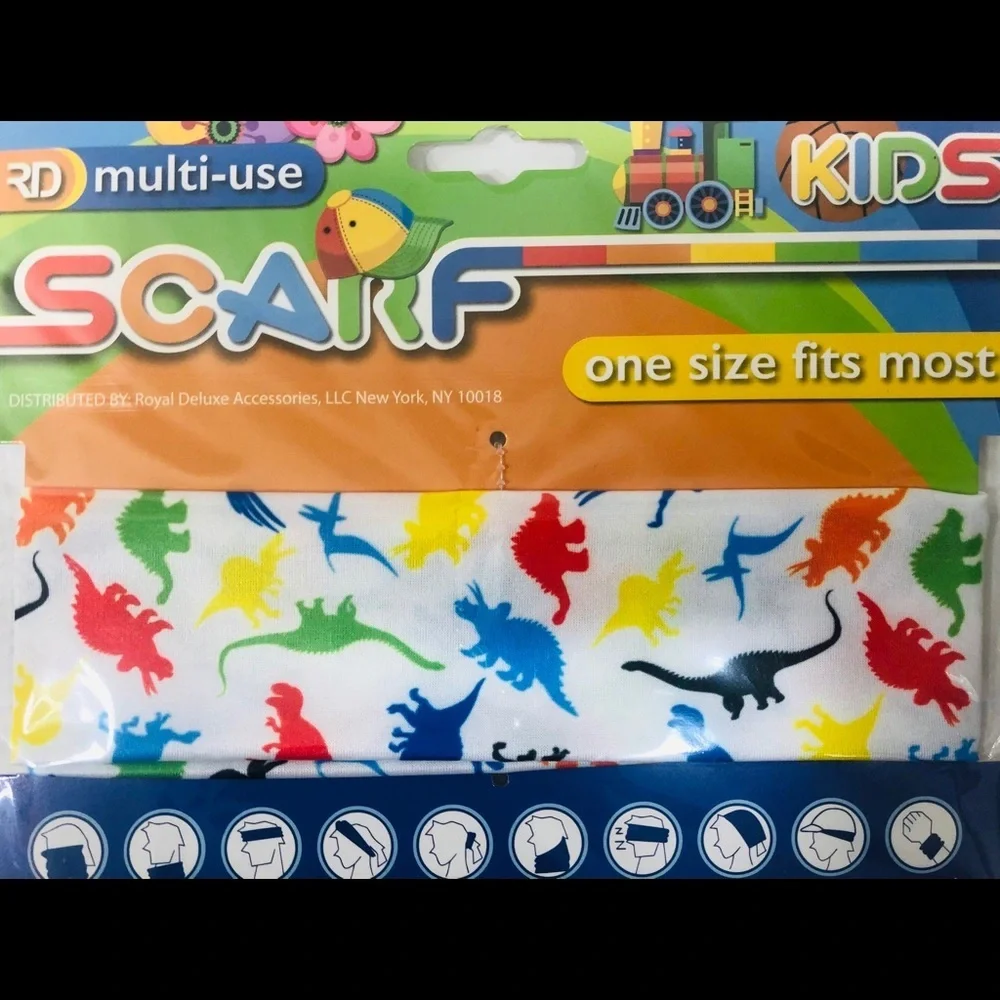 Multi-use Dinosaur kids scarf